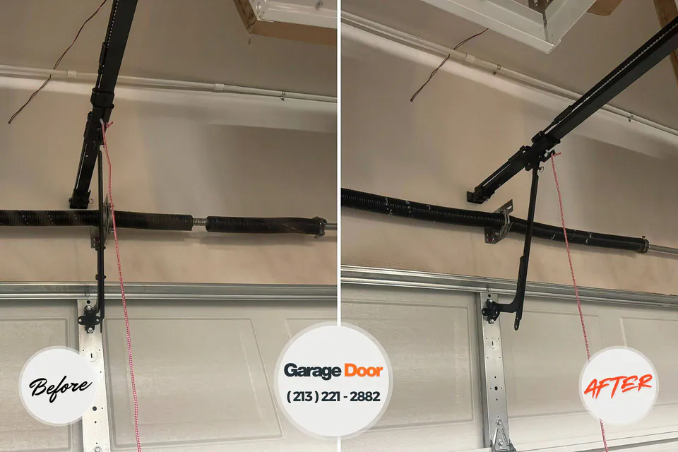 Before and after: garage door company Mikes, TX